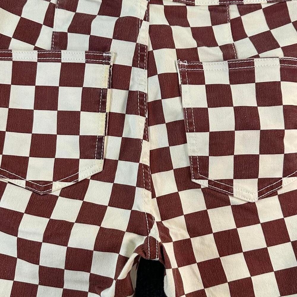 Free People Women’s Just Float On Flare Pants Checkered High Waist Stretch 26 - Picture 6 of 8
